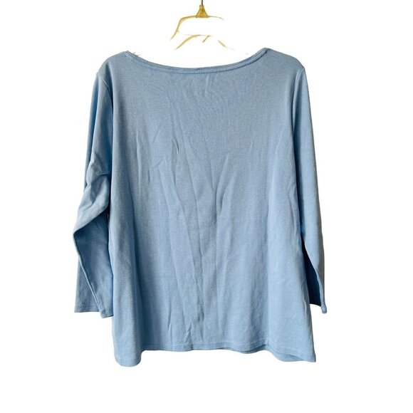 The Talbots Tee - Pima Cotton Bateautneck Light Blue - Picture 5 of 6
